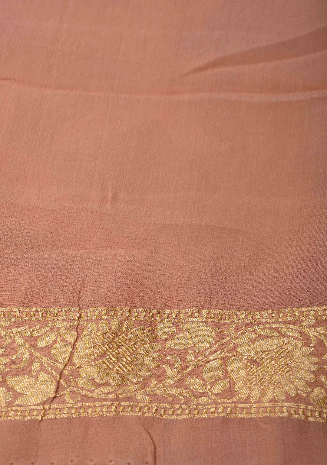 Mint Green Banarasi Georgette Silk Saree with Floral Jaal and Contrast Zari Border | SILK MARK CERTIFIED