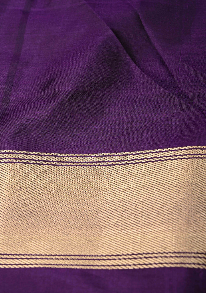 Kadhiyal Weave Beige Pure Banarasi Katan Silk Saree with Floral Zari Buttas and Contrast Zari Border | SILK MARK CERTIFIED