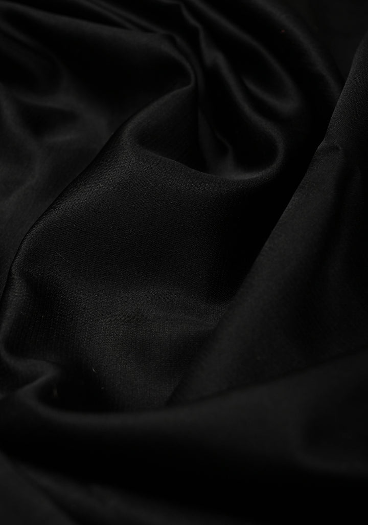 Black Mashru Silk Saree with Silver Zari Border and Pallu | SILK MARK CERTIFIED