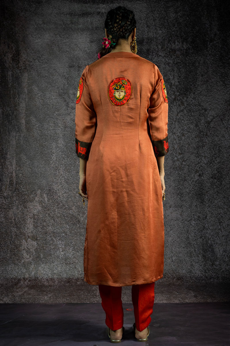 GOVARDHAN METALLIC SUNSET KURTA + SALWAR + DUPATTA (SET OF 3) | SHOBITAM