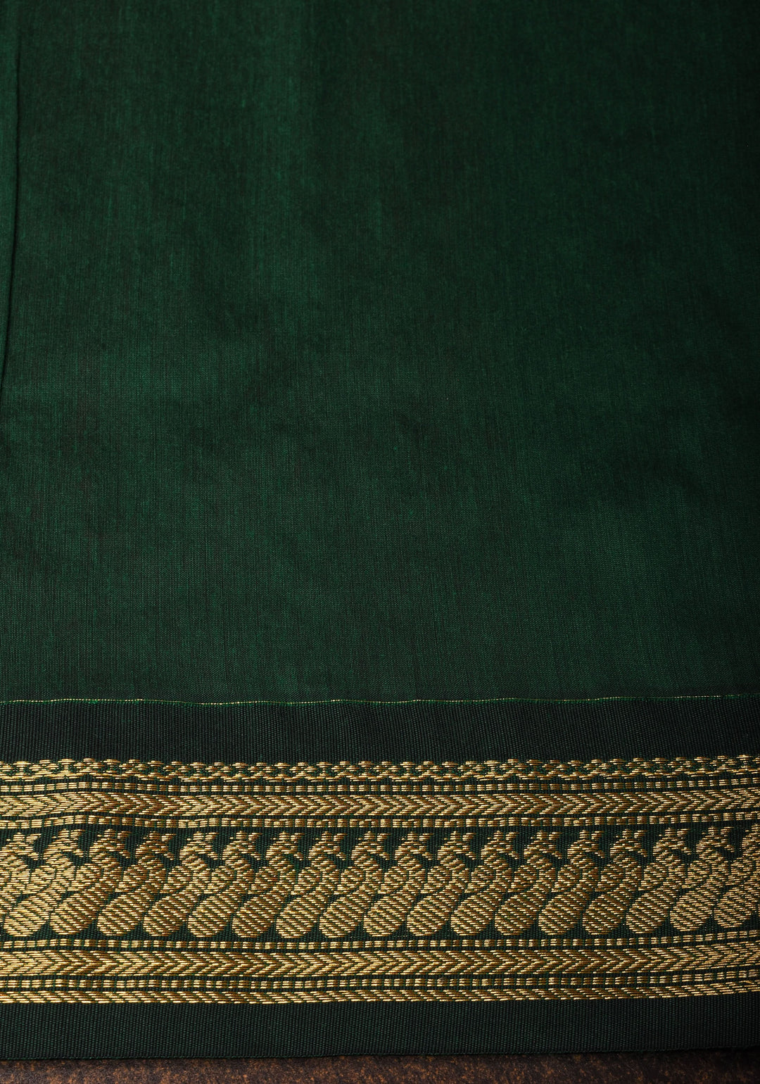 Maroon Cotton Silk Saree with Zari detailed Green Contrast