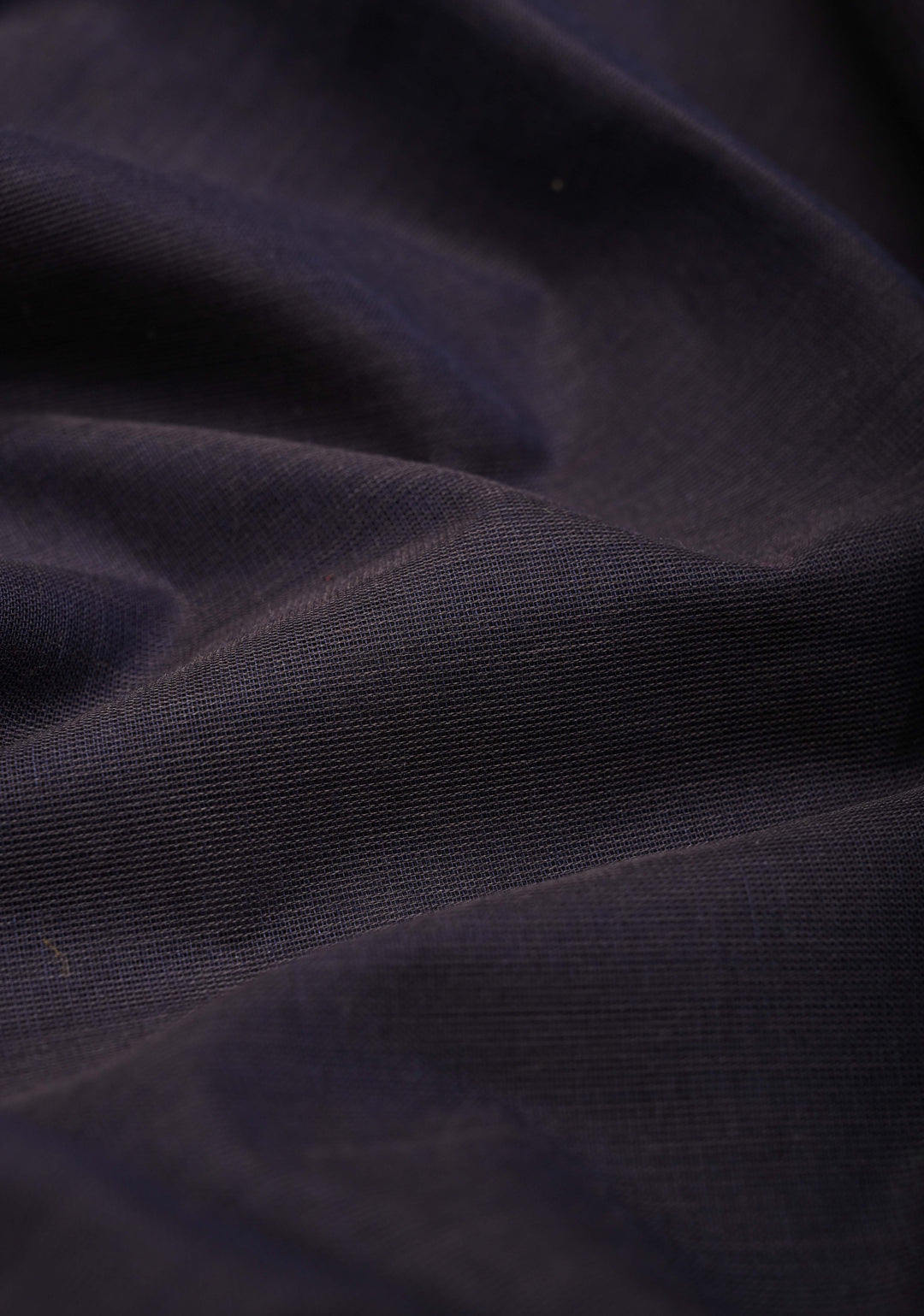 Deep Purple Kanchi Cotton Saree with Contract zari border, No Blouse piece