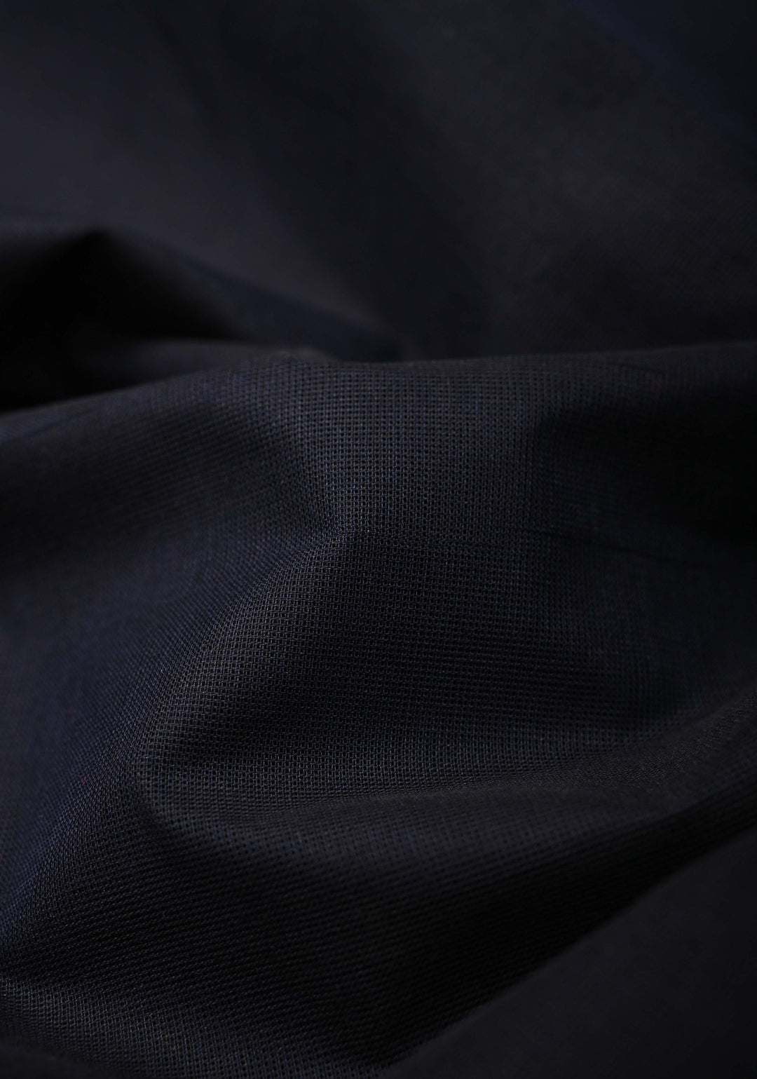 Blue Black Kanchi Cotton Saree with Contrast Zari Border, No Blouse piece