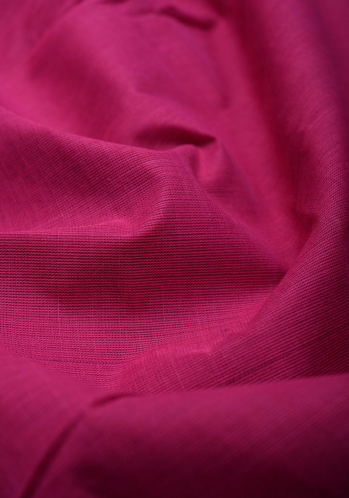 Pink Kanchi Cotton Saree with Podi Kattam Checks Zari Border | No Blouse piece