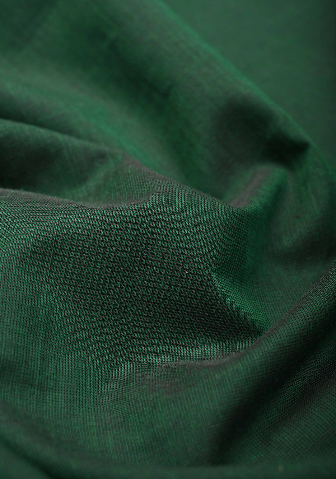 Hunter green Kanchi Cotton Saree with peacock Mandala And floral Zari border , No Blouse piece