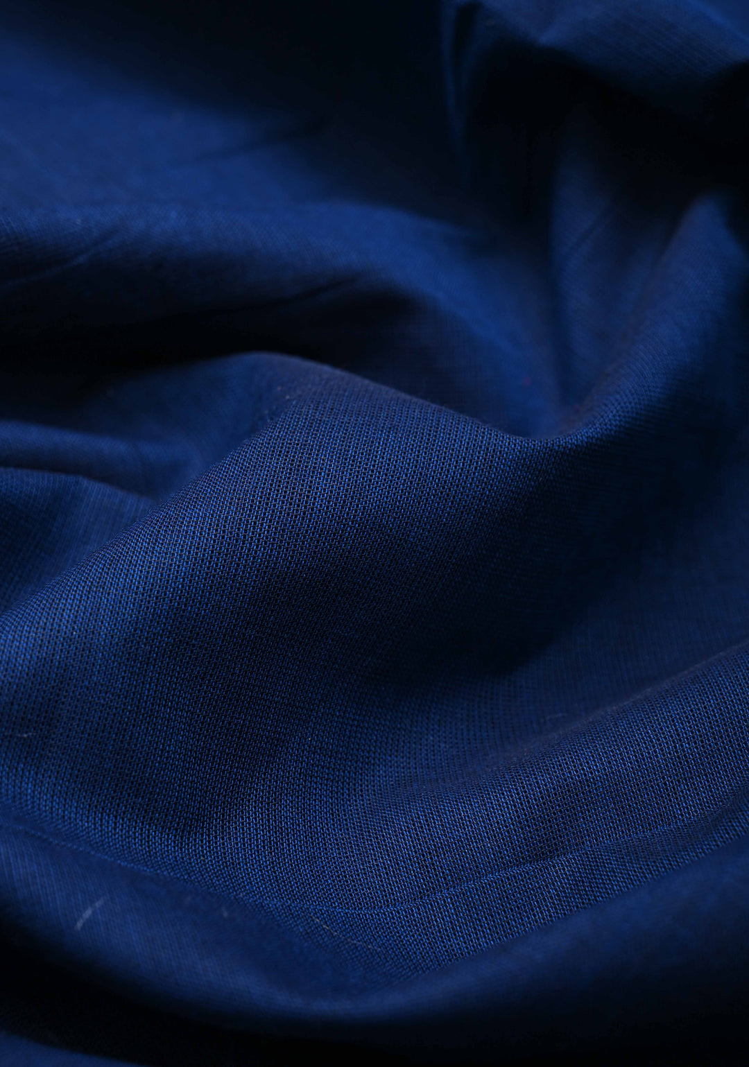 Navy blue Kanchi Cotton Saree with checked panel zari border, No Blouse piece