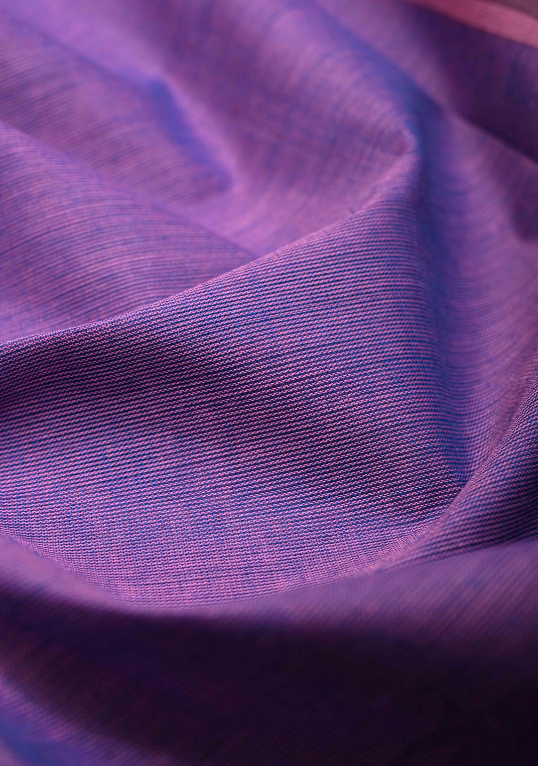 Lavender Kanchi Cotton Saree with Zari Border, No Blouse piece