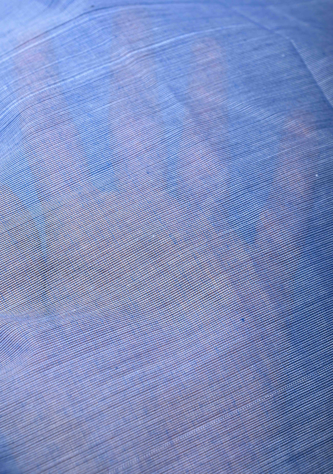 Light Blue Kanchi Cotton Saree with Contrast Zari Border, No Blouse piece
