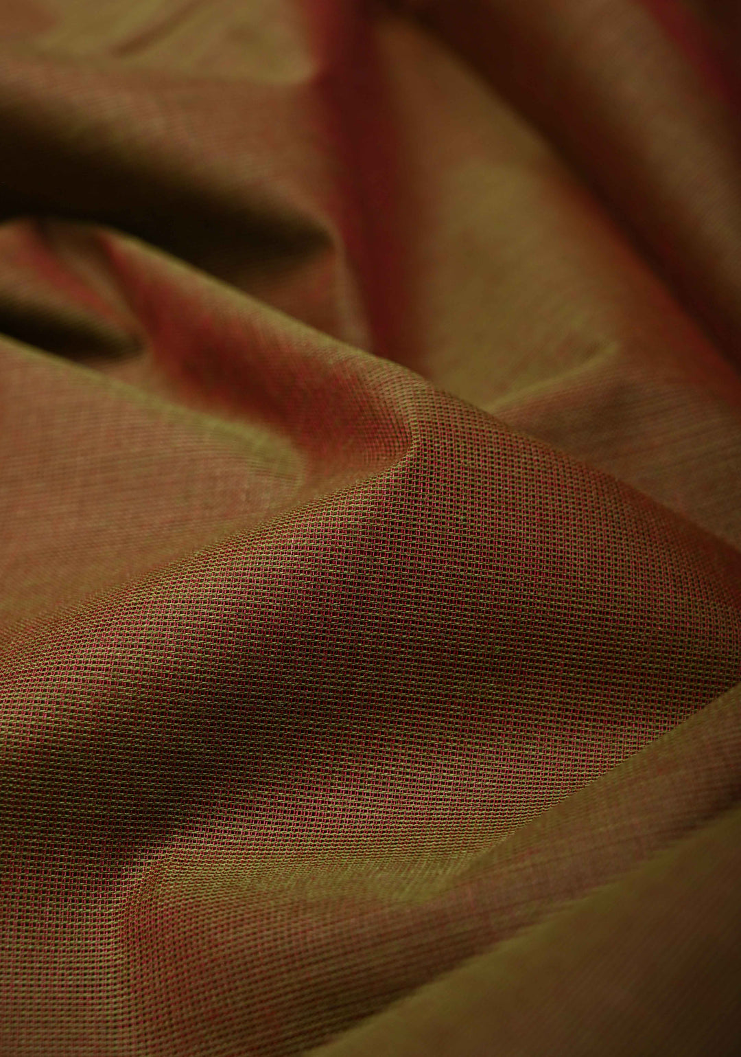 Brown Kanchi Cotton Saree With Temple Zari borders | No Blouse piece