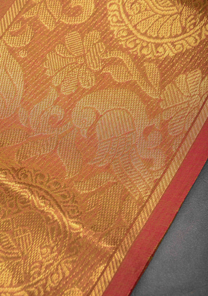 Neon Green Kanchi Cotton Saree with Contrast Zari Border | No Blouse piece