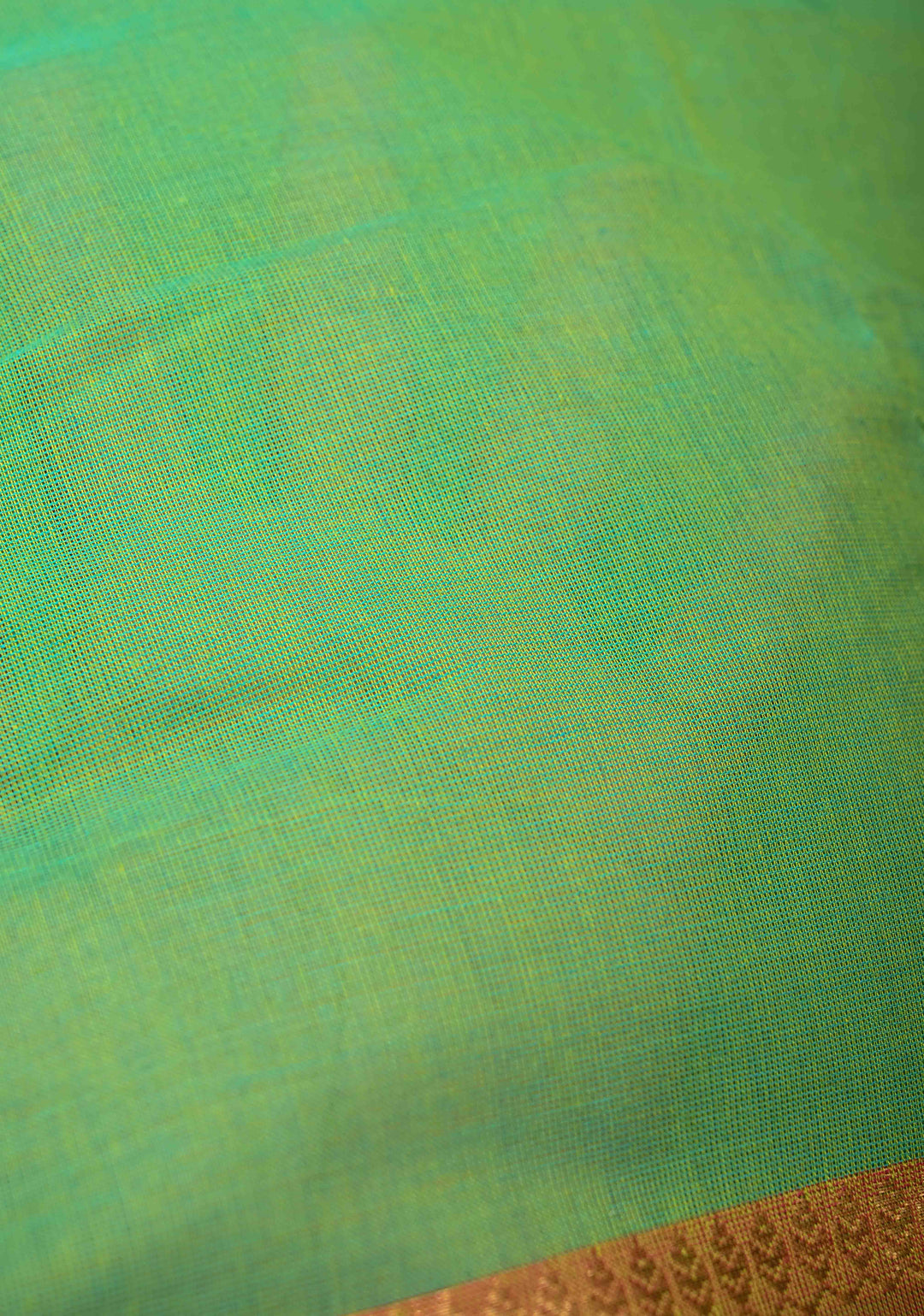Neon Green Kanchi Cotton Saree with Contrast Zari Border | No Blouse piece