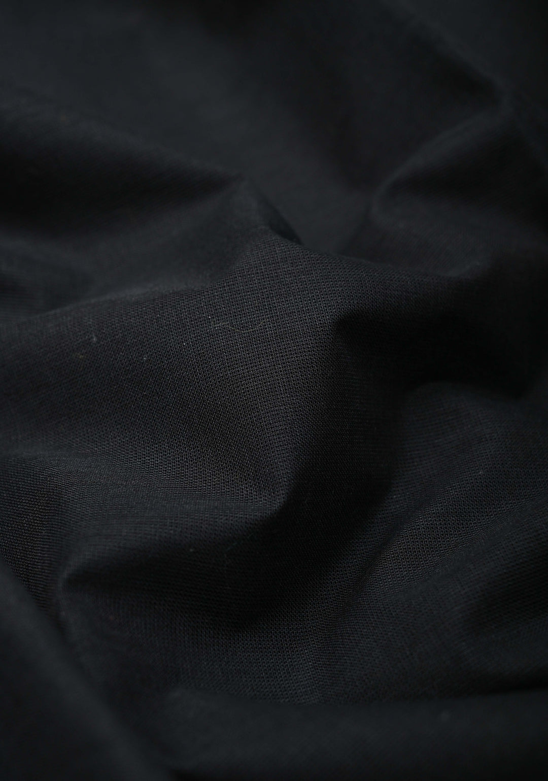 Black Kanchi Cotton Saree with Contrast Zari Border | No Blouse piece