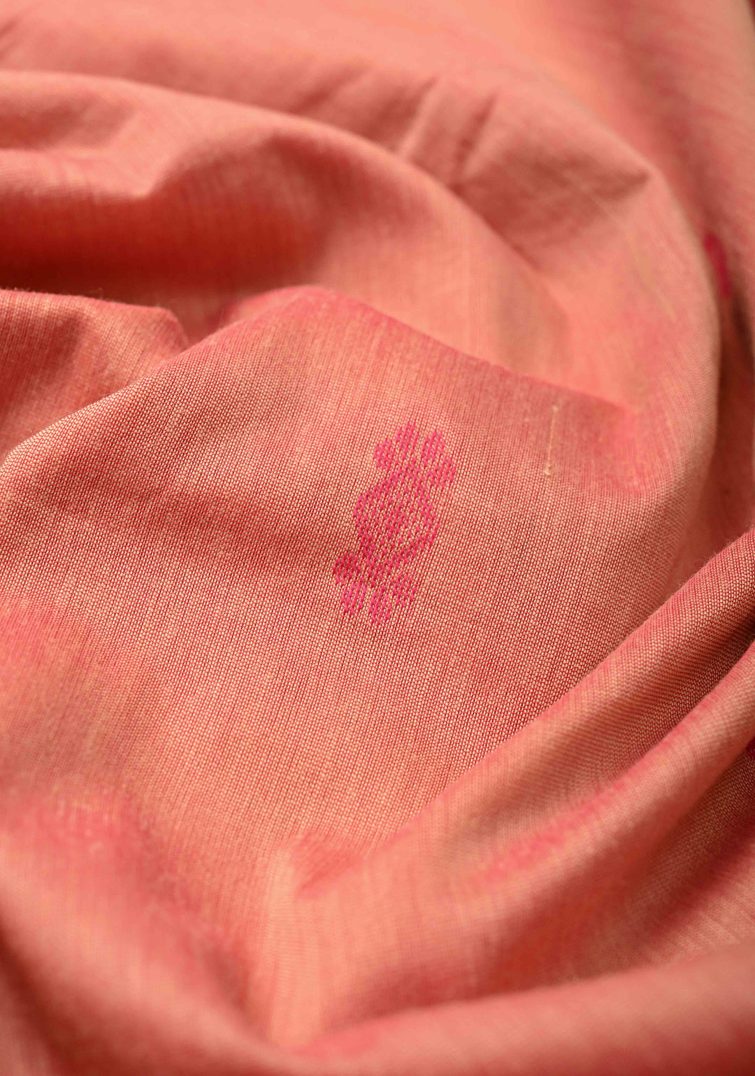 Pink Kanchi Cotton Saree with resham butta and zari border