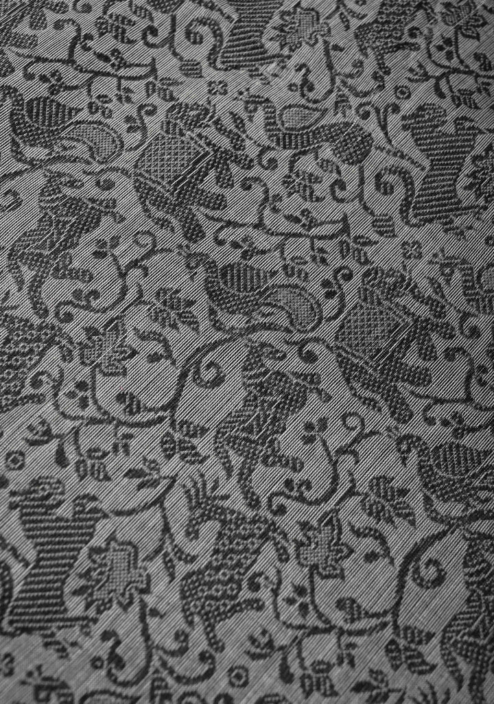 Pretty Chettinad Cotton Vanasingaram Panel Handwoven Saree in Gray