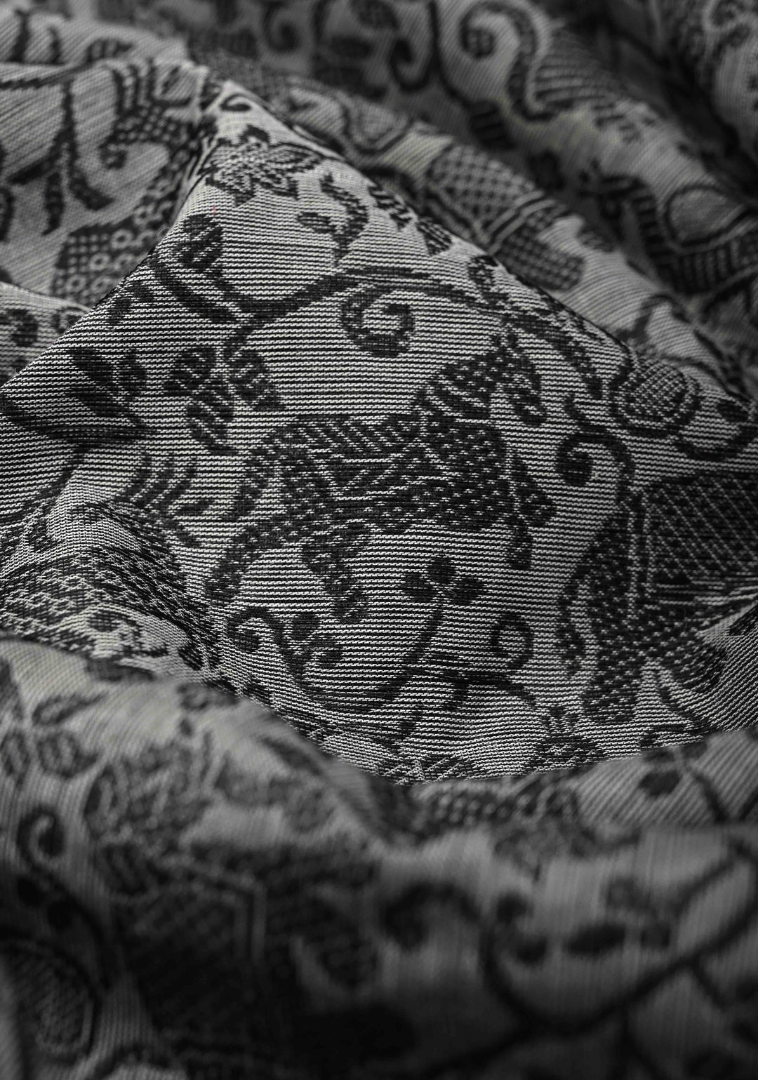 Pretty Chettinad Cotton Vanasingaram Panel Handwoven Saree in Gray
