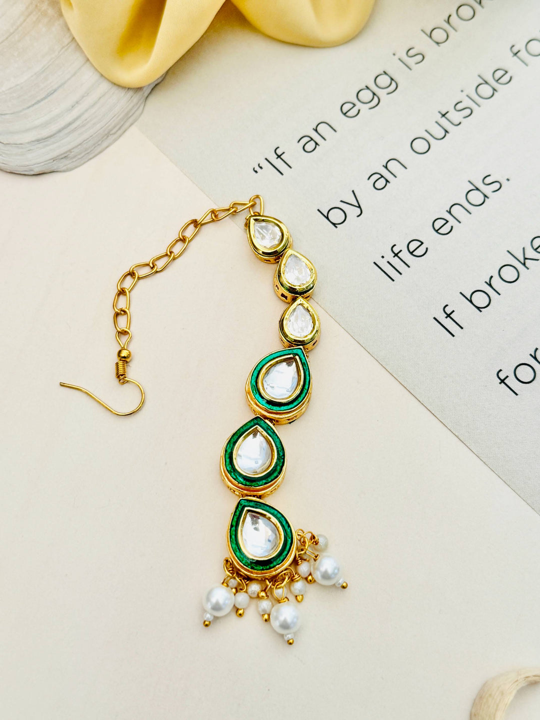 Traditional Gold Plated Kundan Maangtikka | SHOBITAM