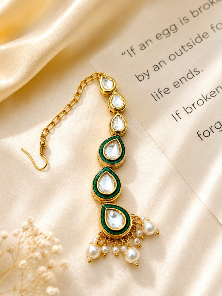 Traditional Gold Plated Kundan Maangtikka | SHOBITAM