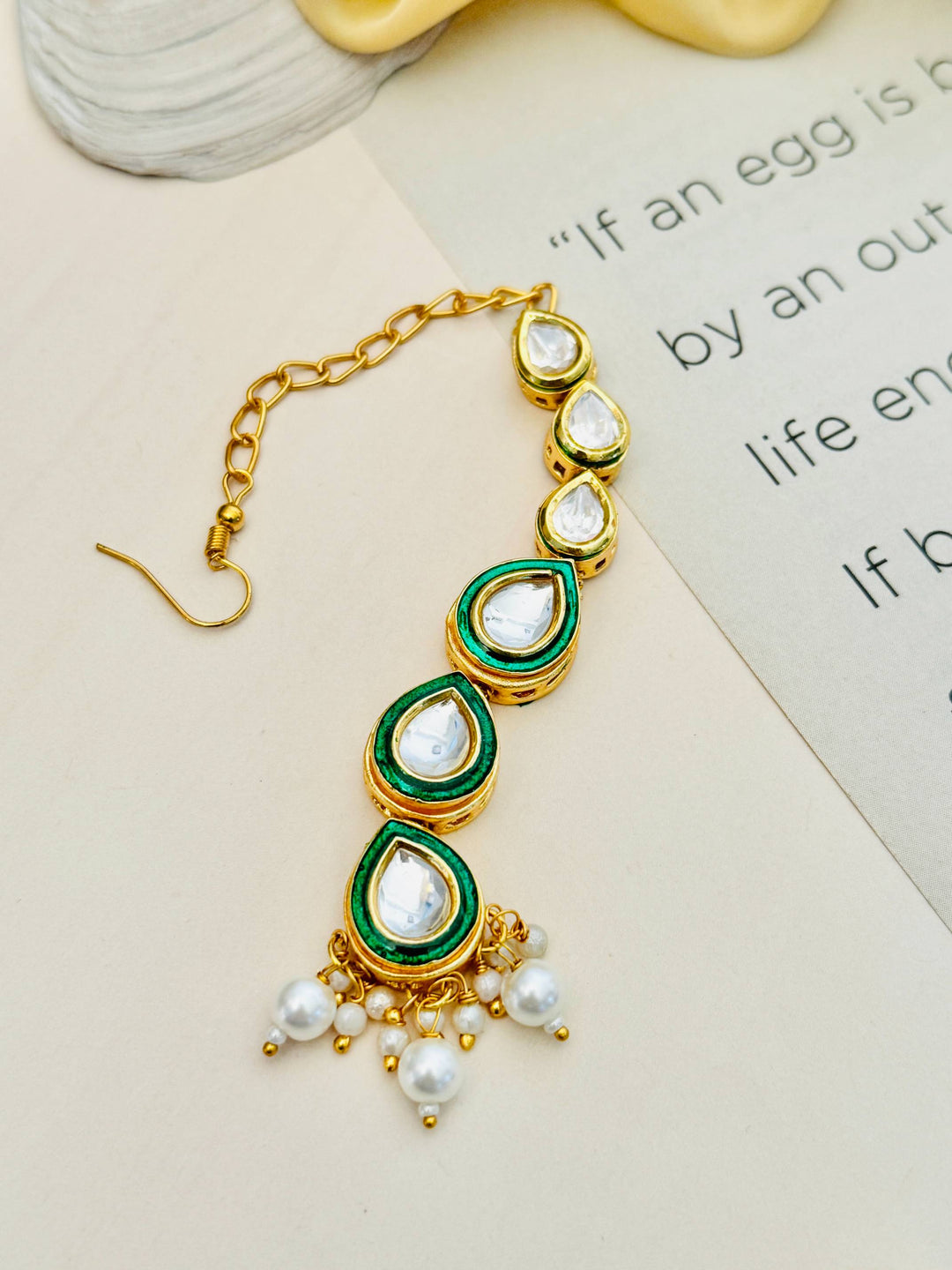 Traditional Gold Plated Kundan Maangtikka | SHOBITAM