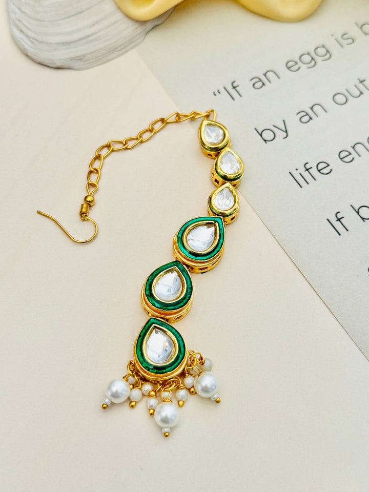 Traditional Gold Plated Kundan Maangtikka | SHOBITAM