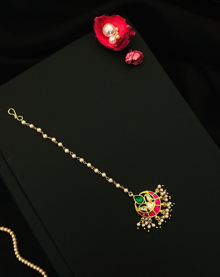 Gold Plated, High Quality Gold Plated Pachi Kundan Maangtikka | SHOBITAM