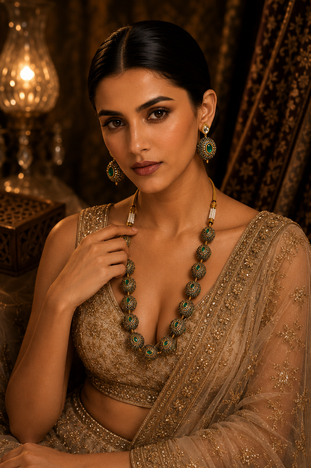 High Quality Round Jaipuri Beads Big Ball Mala Set  | SHOBITAM