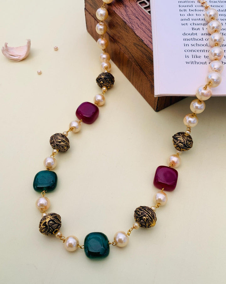 Classic Beads Mala in Gold Plating – Festive | SHOBITAM