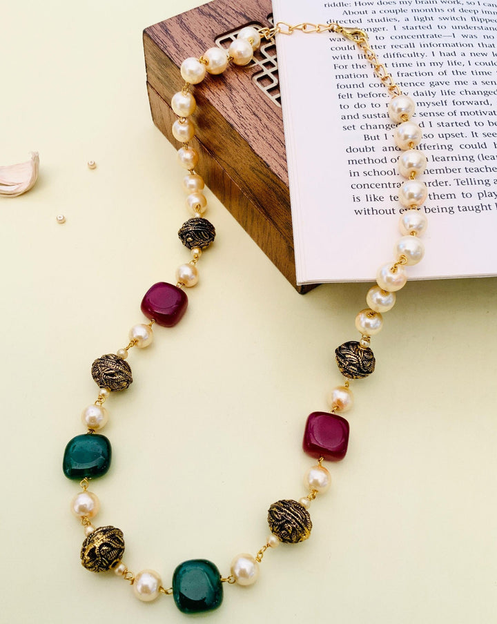 Classic Beads Mala in Gold Plating – Festive | SHOBITAM