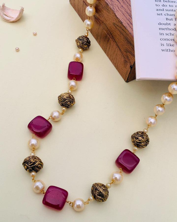 Classic Beads Mala in Gold Plating – Festive | SHOBITAM