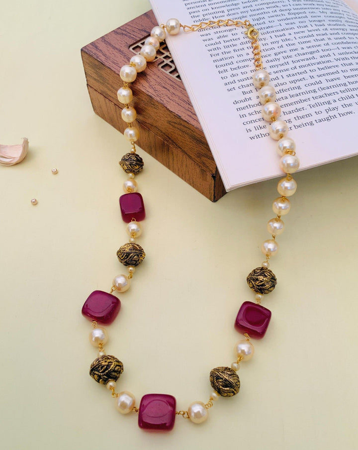 Classic Beads Mala in Gold Plating – Festive | SHOBITAM