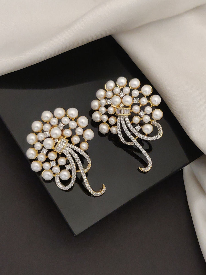 Gold Plated American Diamond Studs Earring | SHOBITAM