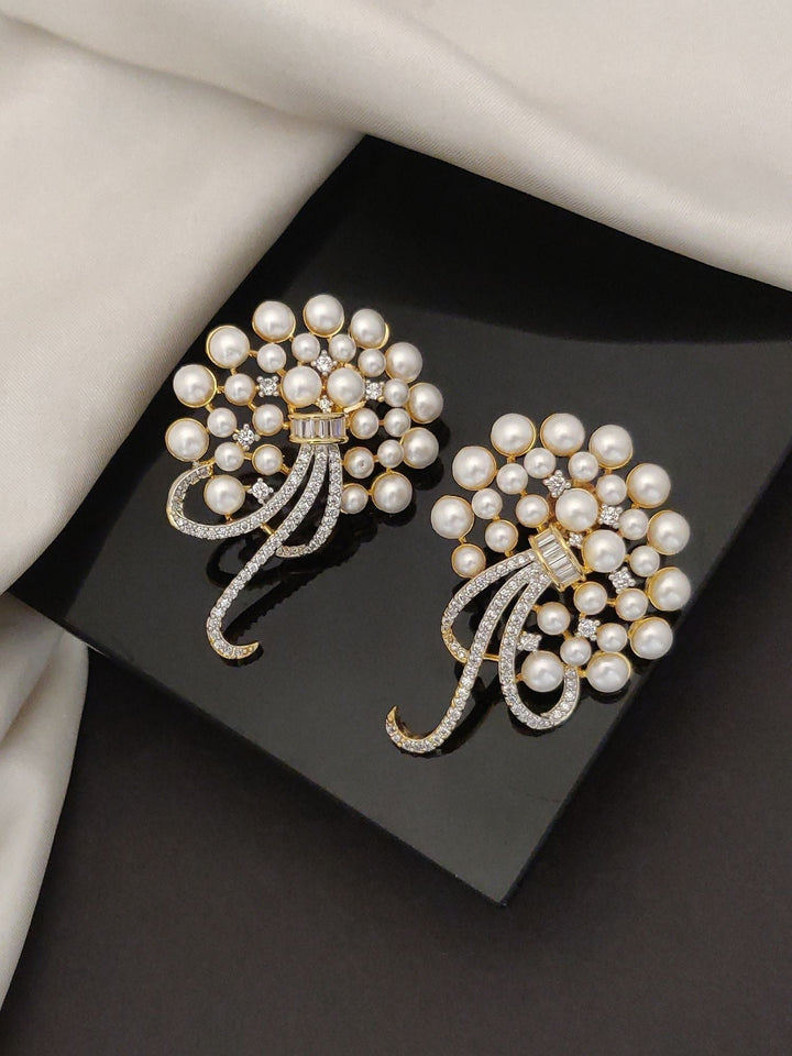 Gold Plated American Diamond Studs Earring | SHOBITAM