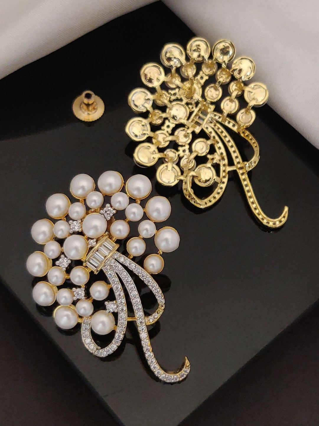 Gold Plated American Diamond Studs Earring | SHOBITAM