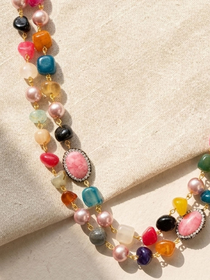Double Layer Pearl Mala Set – Timeless Festive Elegance | SHOBITAM