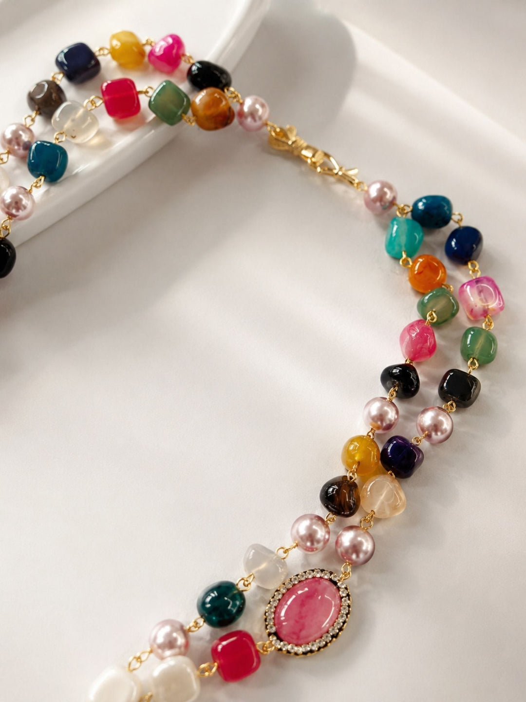 Double Layer Pearl Mala Set – Timeless Festive Elegance | SHOBITAM