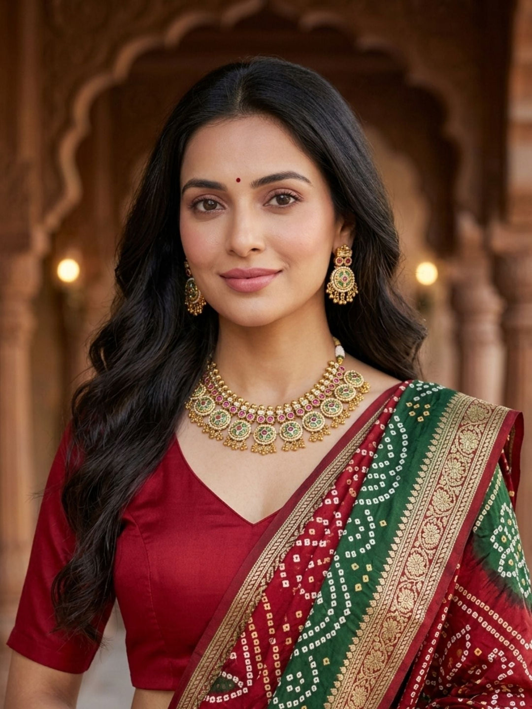 Gold Bridal Necklace Set | SHOBITAM