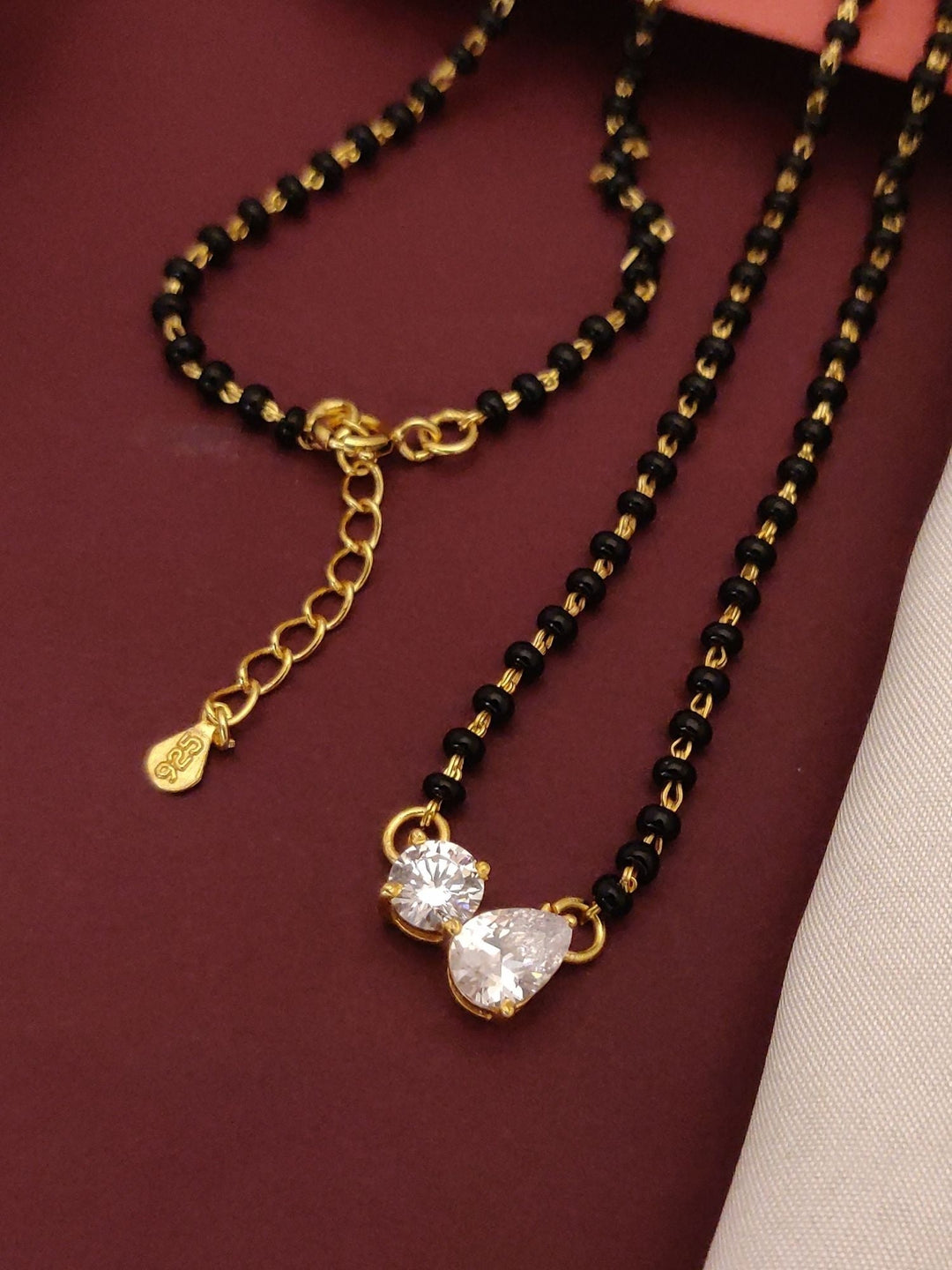 92.5 Sterling Silver American Diamond Mangalsutra | SHOBITAM