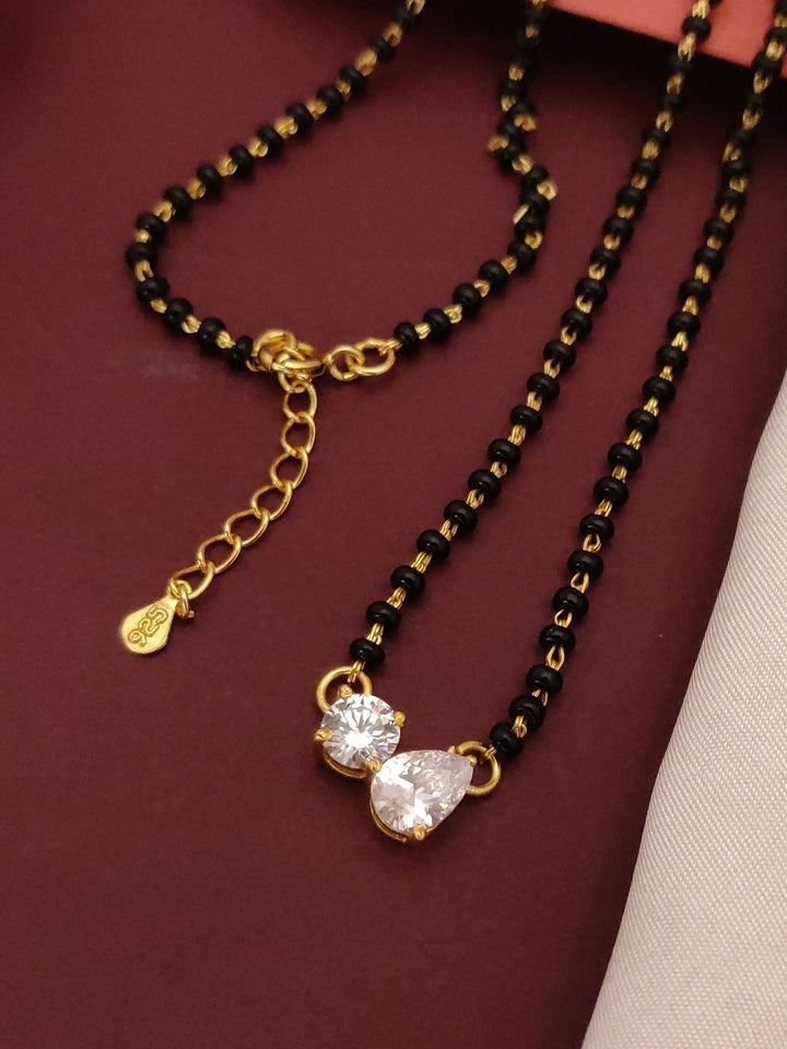 92.5 Sterling Silver American Diamond Mangalsutra | SHOBITAM