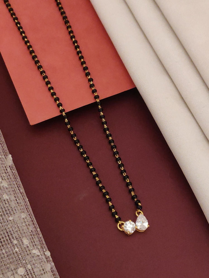 92.5 Sterling Silver American Diamond Mangalsutra | SHOBITAM