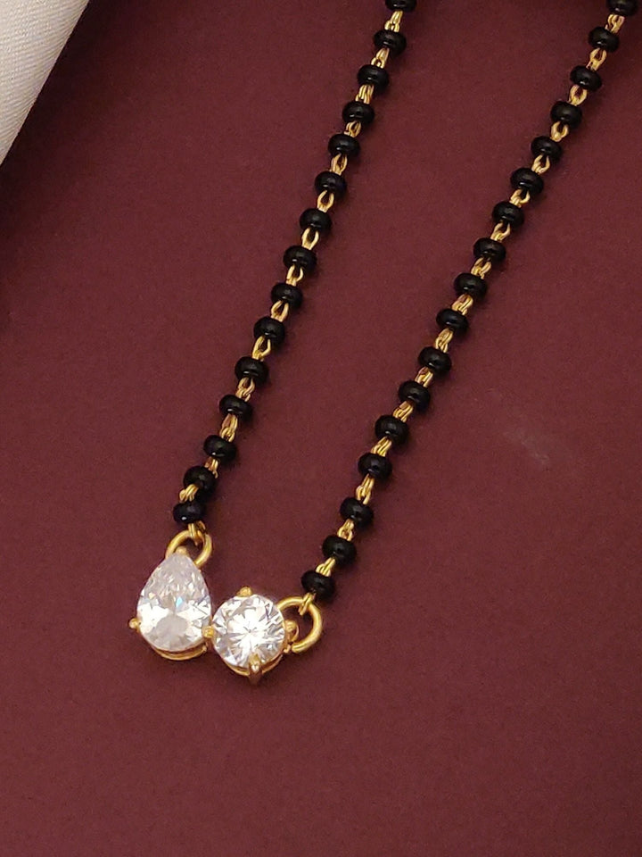 92.5 Sterling Silver American Diamond Mangalsutra | SHOBITAM