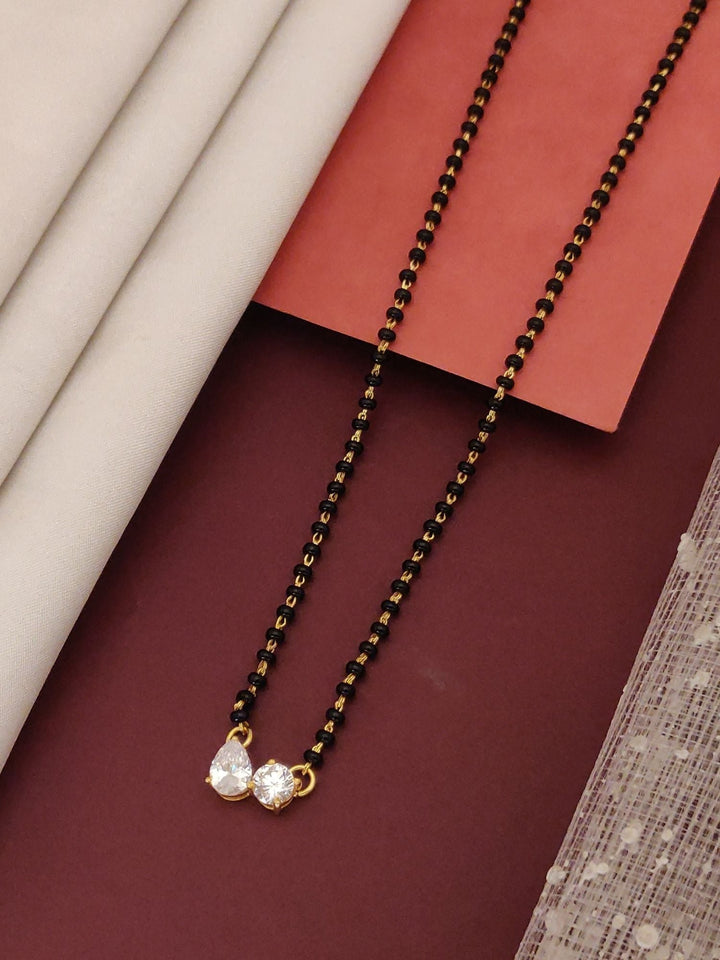 92.5 Sterling Silver American Diamond Mangalsutra | SHOBITAM