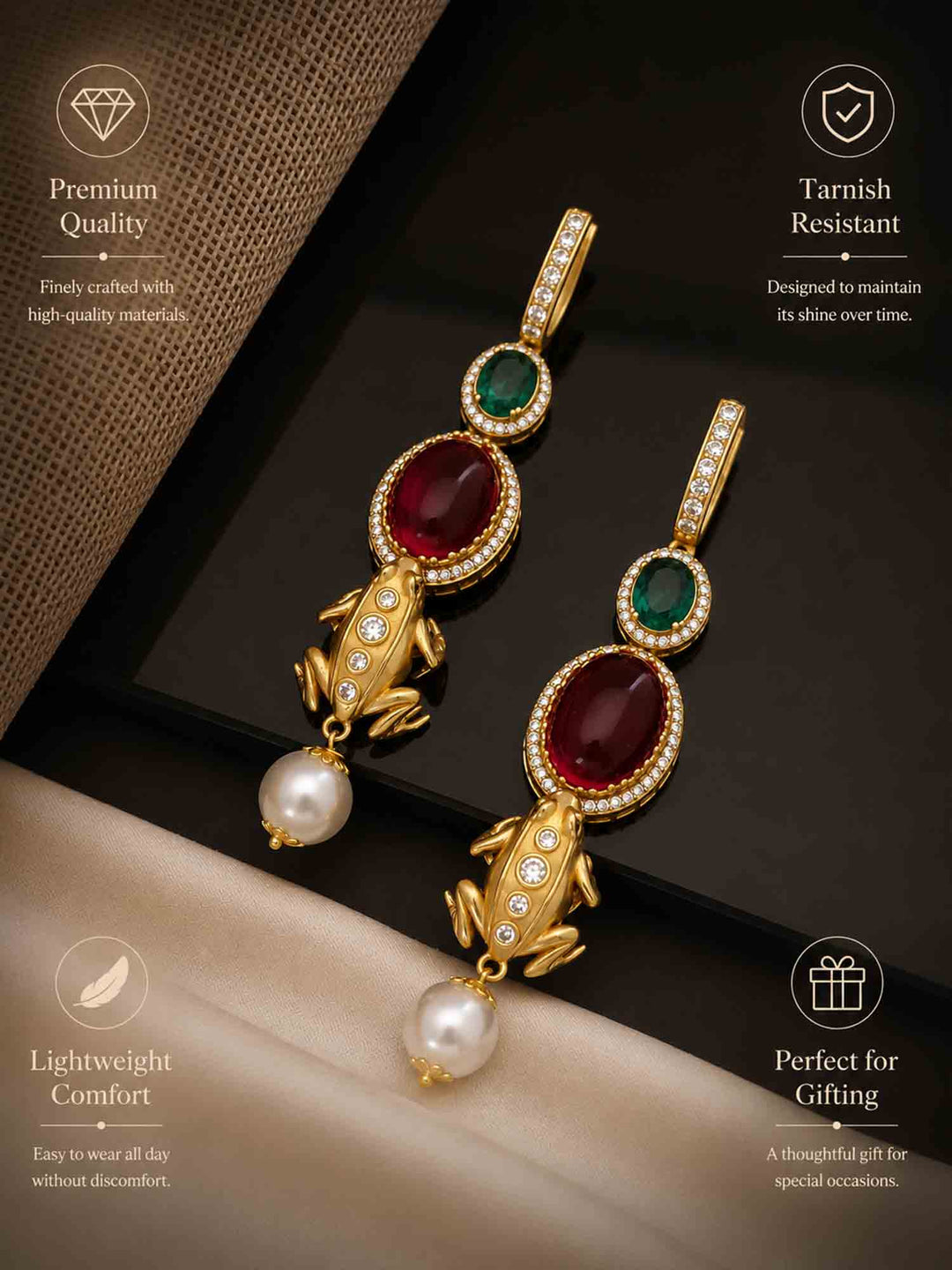 Gold Plated Statement Danglers Earrings  | SHOBITAM