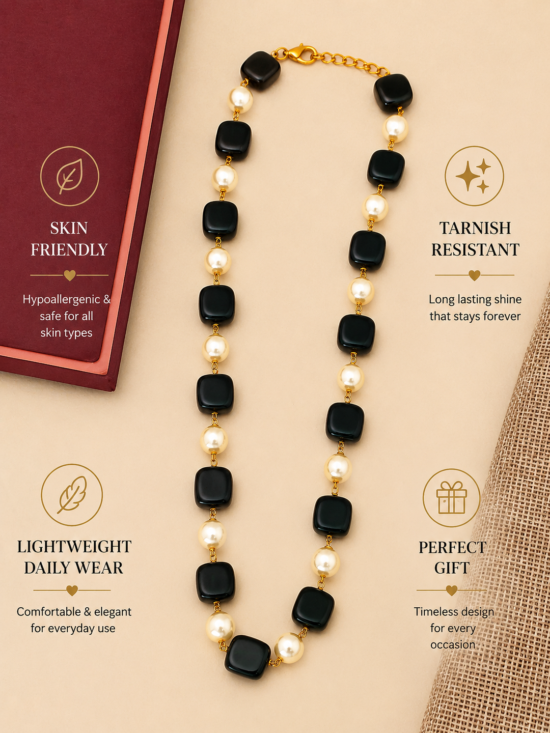 Gold Plated Jaipuri Stones Mala – Traditional Royal Glam | SHOBITAM