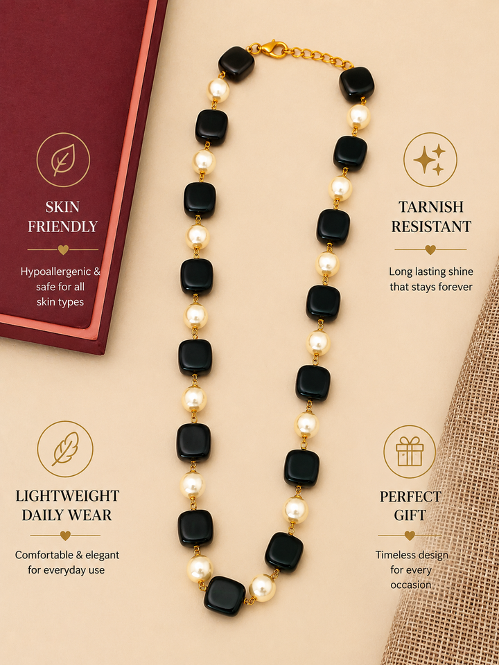Gold Plated Jaipuri Stones Mala – Traditional Royal Glam | SHOBITAM