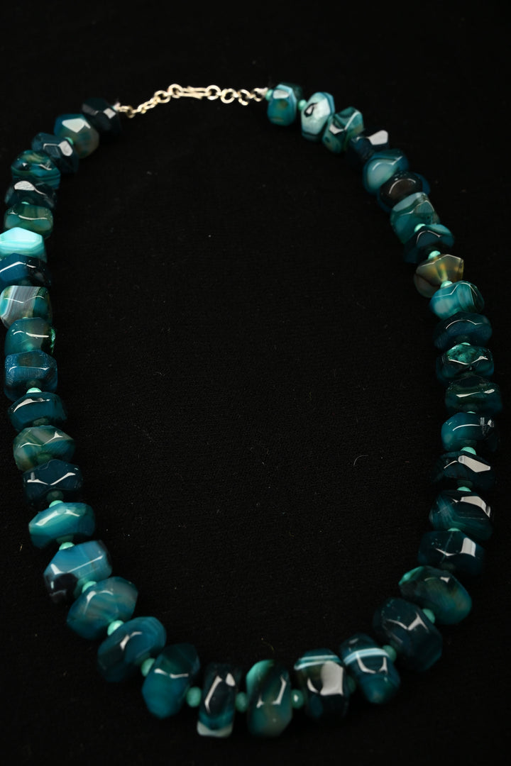 Tide Green Onyx Statement Necklace | SHOBITAM
