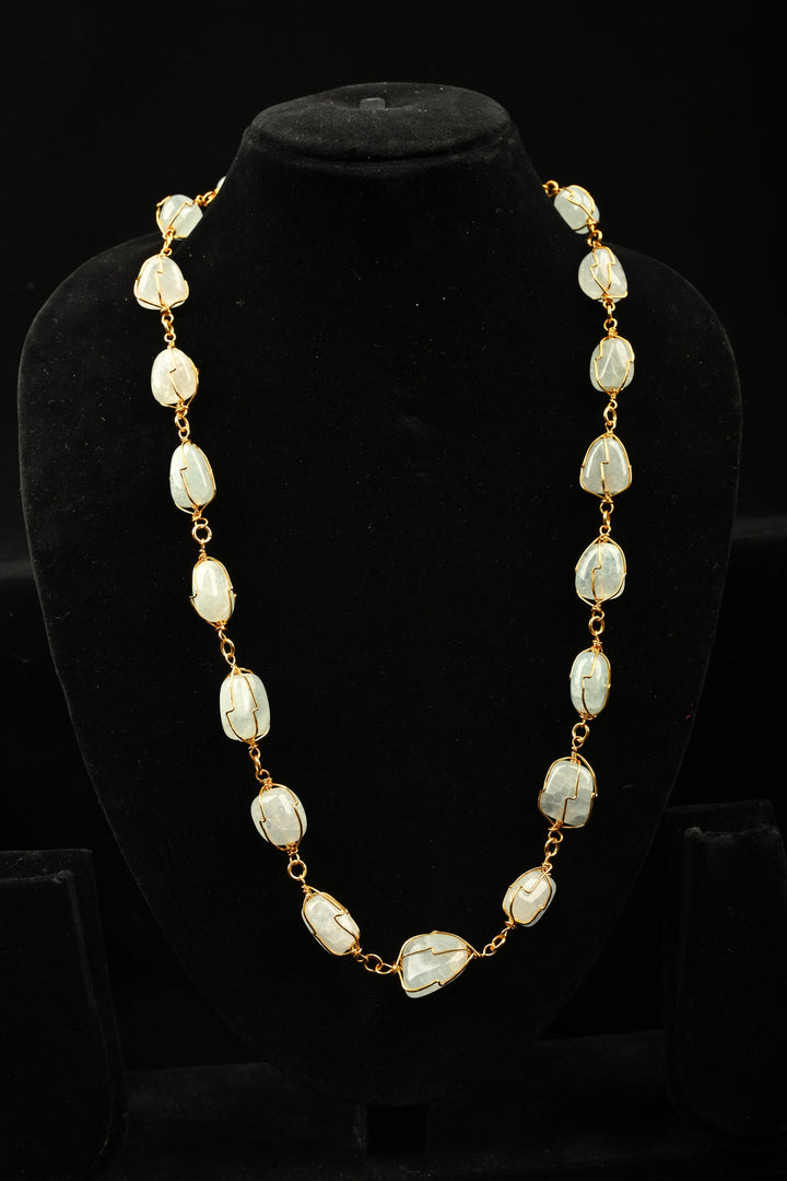 Sky Blue Quartz Statement Necklace | SHOBITAM