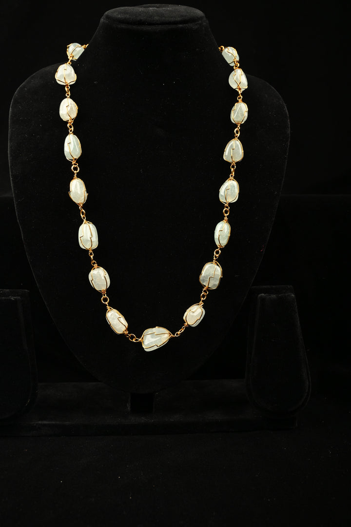 Sky Blue Quartz Statement Necklace | SHOBITAM