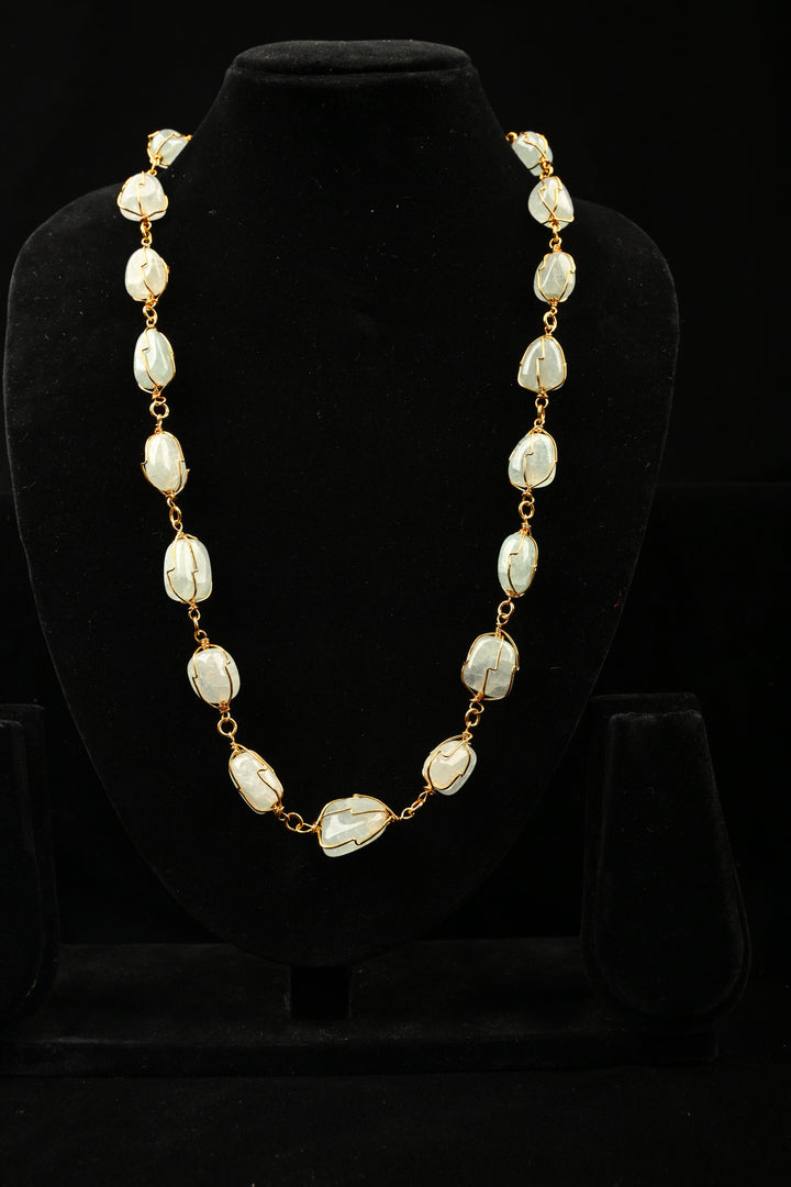 Sky Blue Quartz Statement Necklace | SHOBITAM