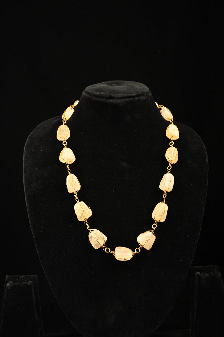 Peach Quartz Dawn Statement Necklace | SHOBITAM
