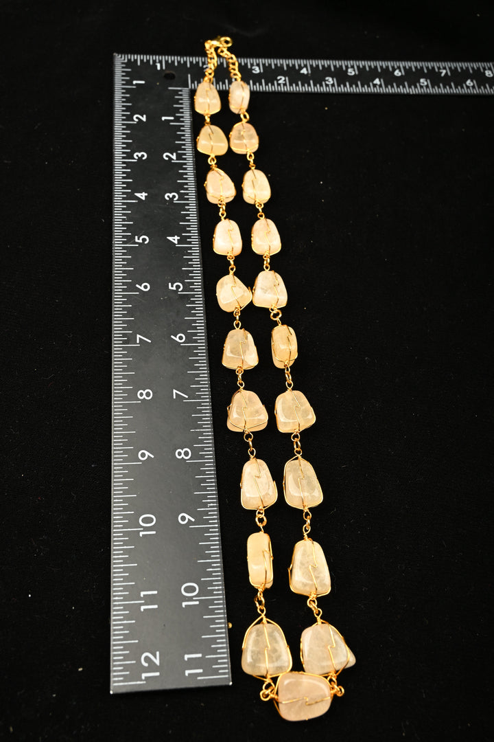Peach Quartz Dawn Statement Necklace | SHOBITAM