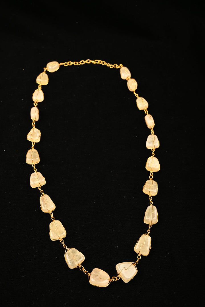 Peach Quartz Dawn Statement Necklace | SHOBITAM